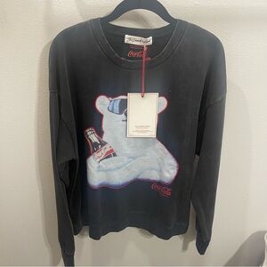 Coca Cola Black Crewneck Sweater with Graphic Design